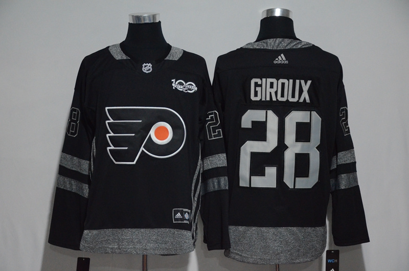 NHL Philadelphia Flyers #28 Giroux Black 1917-2017 100th Anniversary Stitched Jersey->->NHL Jersey